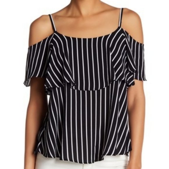 bobeau Tops - NBW Bobeau Cold Shoulder Blouse